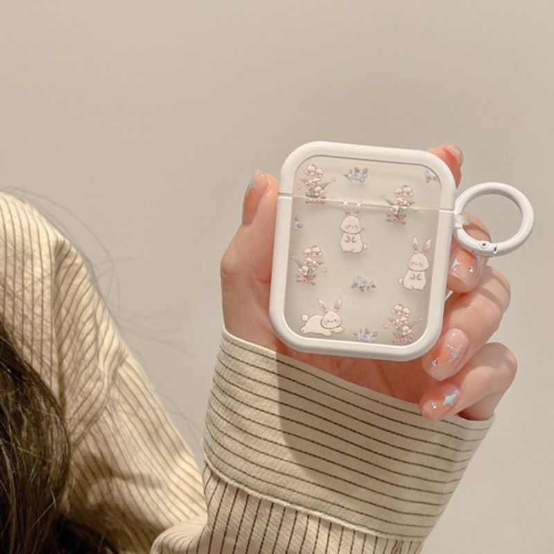 Ins Flower Rabbit Suitable 2/3/1 Third Generation Pro Case Wireless airpods Protective Cover Pro2 Earphone Bag_voghion.com