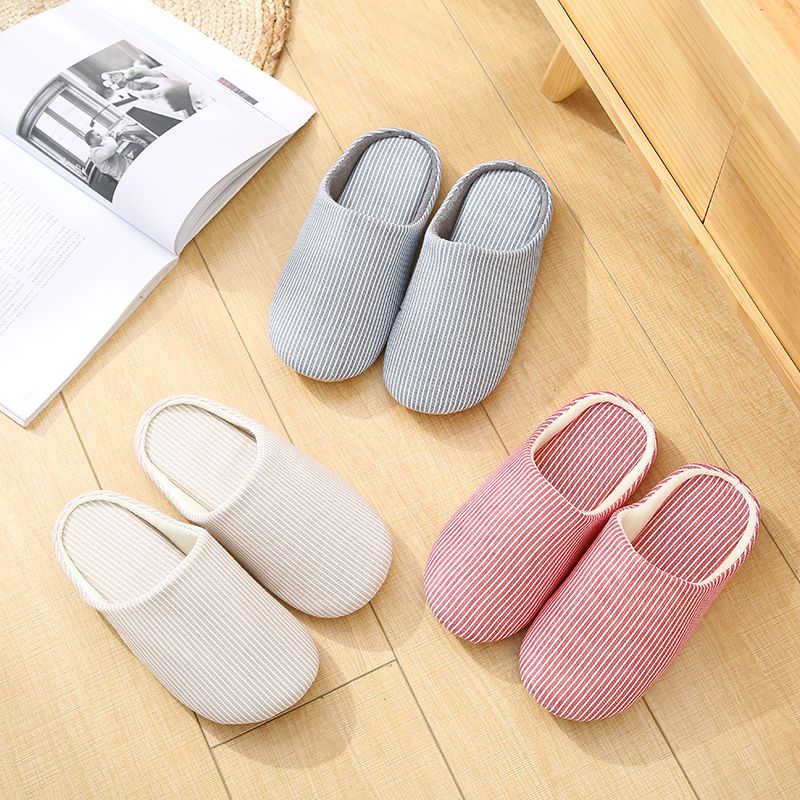 Pantofole in cotone per uomo e donna, lavabili in lavatrice, con fondo morbido e silenzioso, per pavimenti in legno giapponese, per la primavera e l'estate._voghion.com