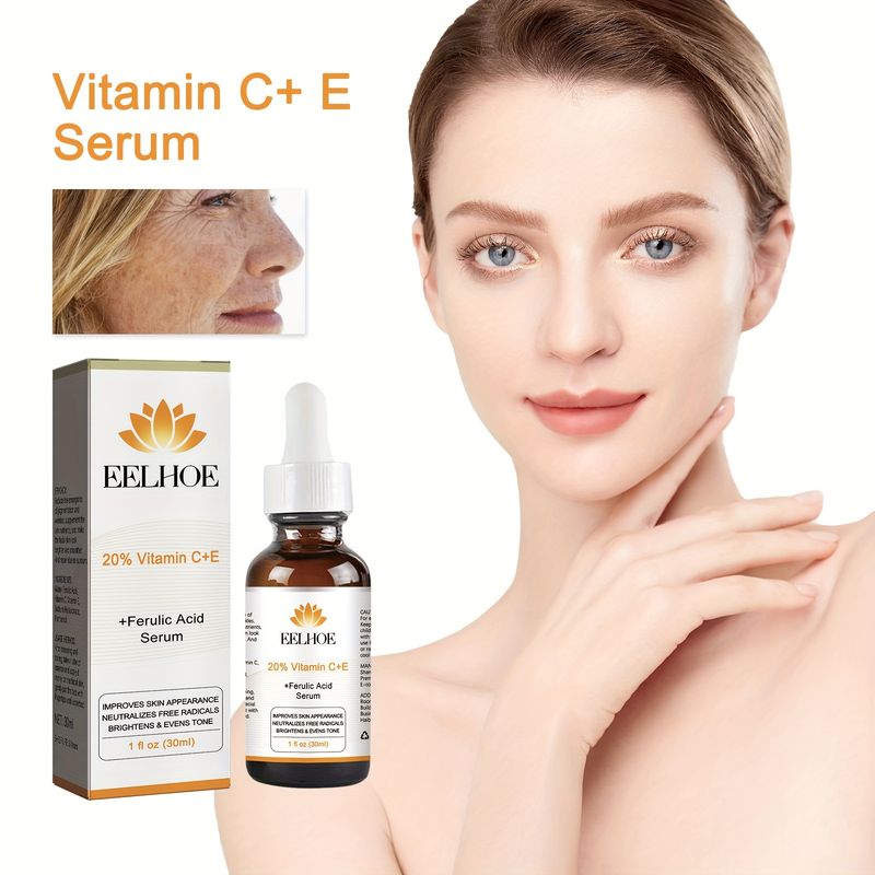 1/2/3 stk. 20 % vitamin C-ansiktsserum med vitamin E og ferulsyre, 30 ml hver, balanserer hudtonen og gir lysere hudpleie_voghion.com