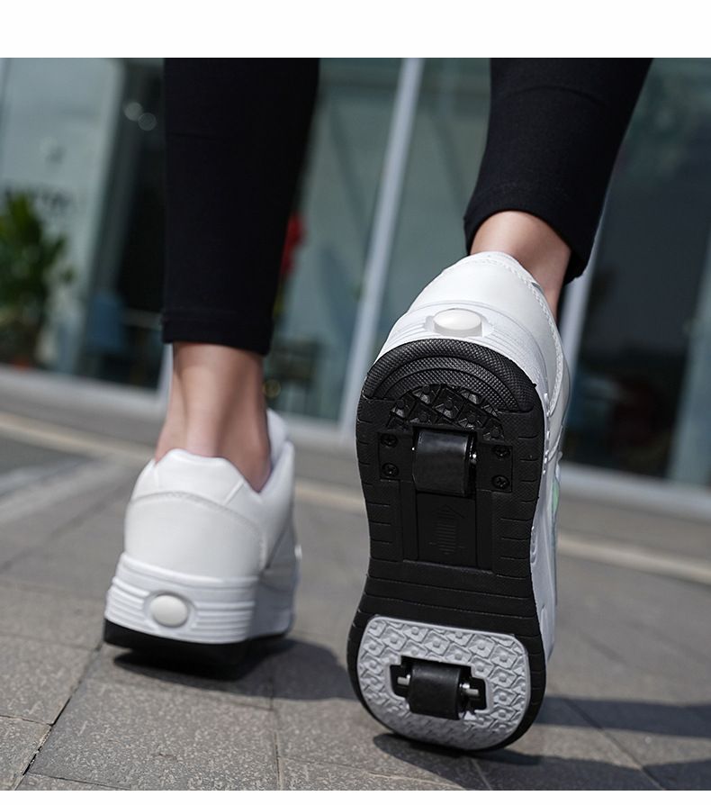 Neu Zweirädrige Flash-Schuhe Jungen Mädchen Rollschuhe Erwachsene Speed Skating Sneakers Abnehmbare Kinder_voghion.com