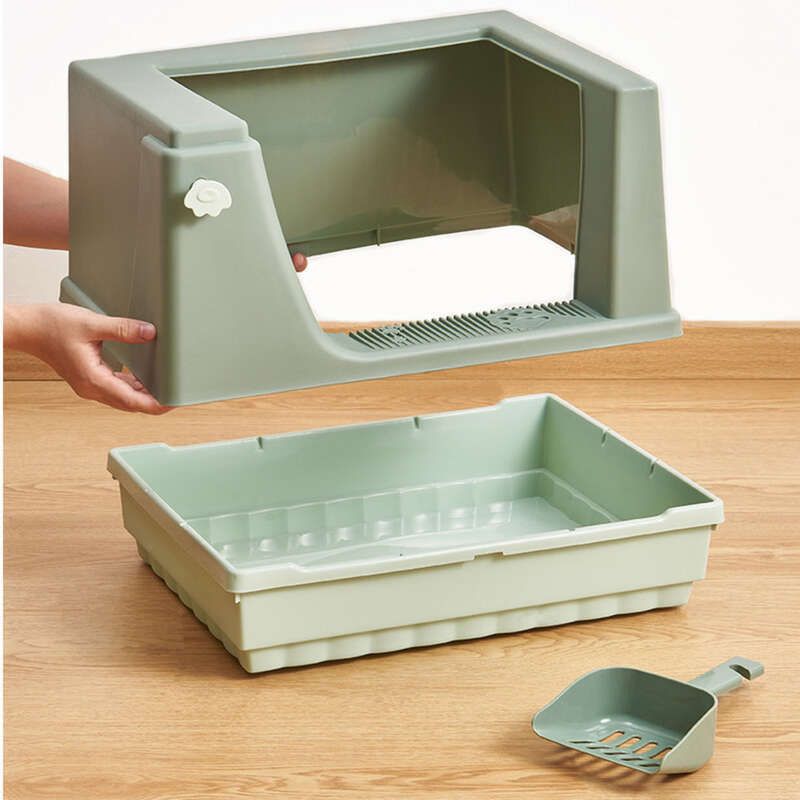 Lettiera per gatti semichiusa, alta, anti-odore, super spaziosa, toilette, grande modello di lettiera per gatti_voghion.com
