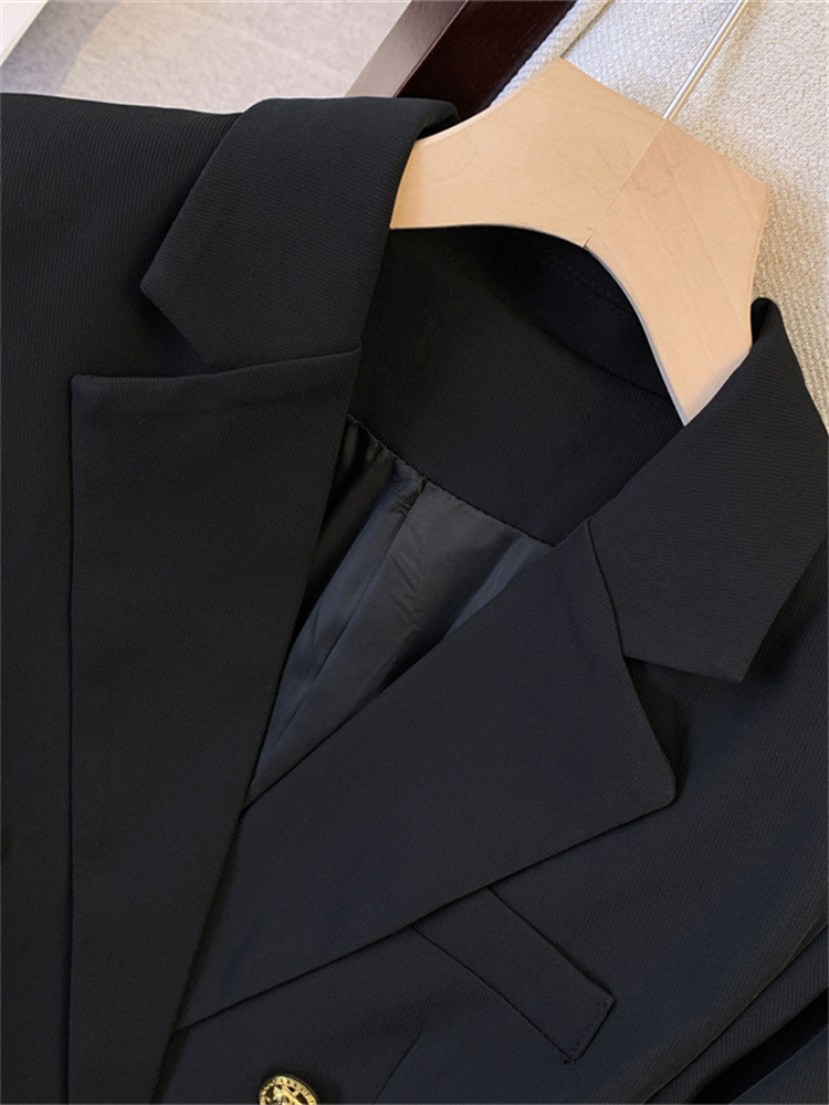 Yitimuceng Fashion Blazers for Women Jackets 2023 New Spring Summer Office Ladies Long Coats Notched Double Breasted_voghion.com