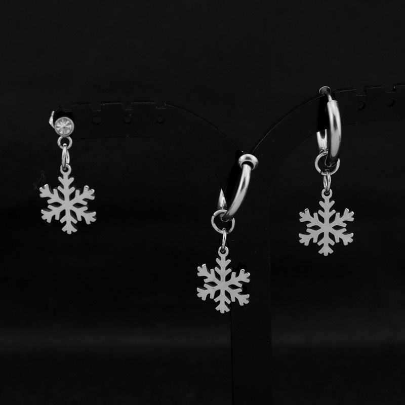 Orecchini in acciaio al titanio con fiocco di neve orecchini orecchini femminili temperamento tendenza semplice moda ins orecchini_voghion.com