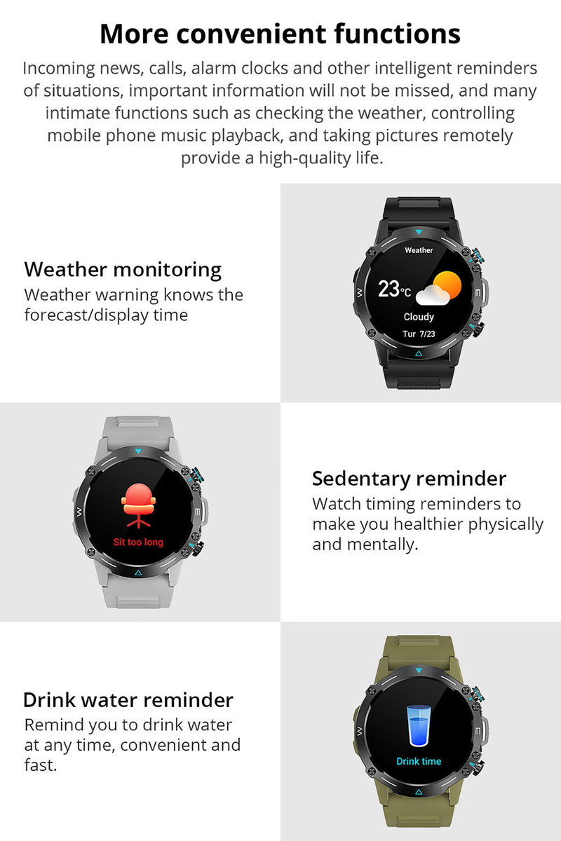 COLMI M42 Smartwatch, Militärqualität, Sport-Outdoor-IP68, wasserdichte Herzfrequenz-Anruf-Smartwatch_voghion.com
