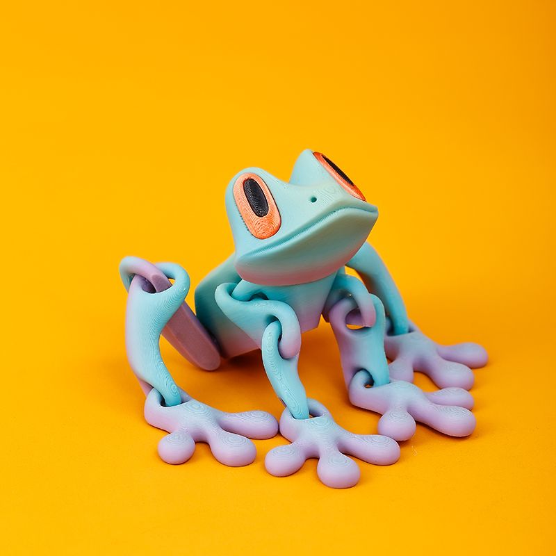 2025 Trendy Black Technology 3D Printed Magnetic Frog Fridge Magnet Movable Joint Ornament Luminous Dragon Toy_voghion.com