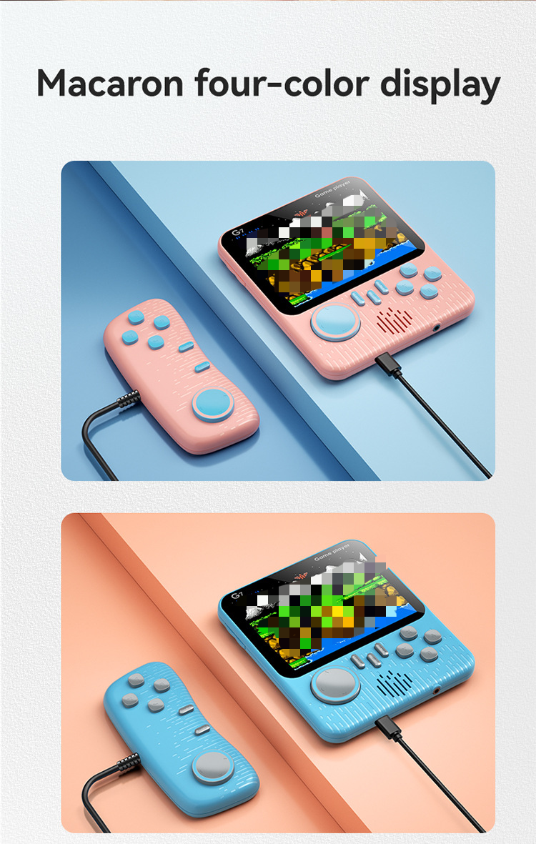 Handheld Gaming Console Ultra-Thin G7 Retro Portable Game Console with 666 Classic Games, HD Color Screen, FC Game Cartridge Console_voghion.com