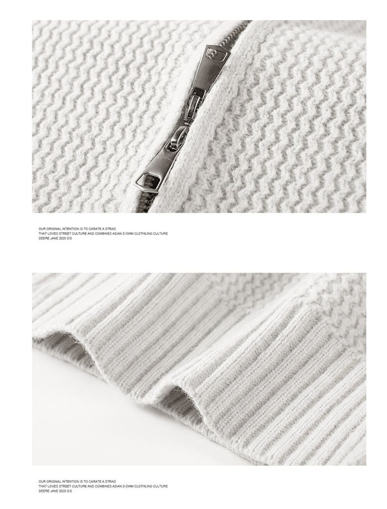 Cardigan da uomo in maglia ondulata - Pullover oversize a maniche lunghe con collo semi-dolce e vestibilità ampia, per autunno e inverno_voghion.com