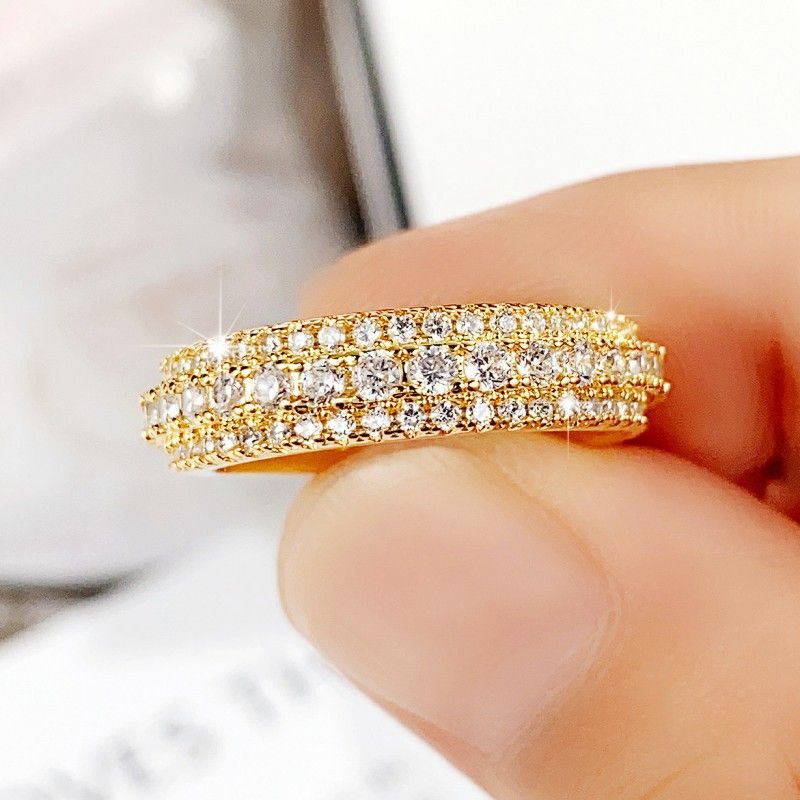Women's Jewelry Ring, Exaggerated Luxury, Unisex Ring, Copper Plated Platinum Inlaid Zircon Jewelry_voghion.com