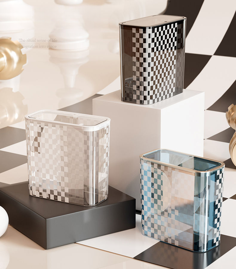 Gap Bathroom, Toilet, Gap Garbage Bin, Large Uncovered Square Transparent Kitchen With Pressure Ring Paper Basket_voghion.com