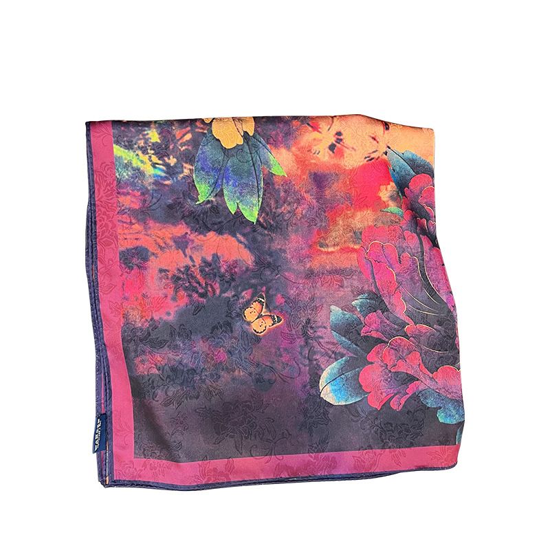 Scialle stampato Yunsha profumato da donna in seta 2024, elegante e versatile, decorazione per la primavera e l'estate_voghion.com