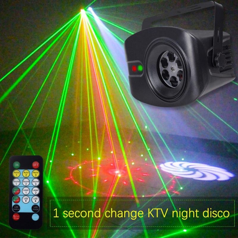 Luci da discoteca a LED per feste Controllo vocale della musica Proiettore laser Dj Luce 52 modalità Effetto RGB Lampada per casa Matrimonio Bar Compleanno MYY_voghion.com