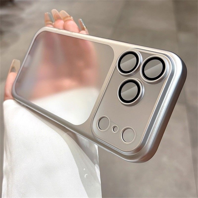 Coque de téléphone en polycarbonate translucide givré pour iPhone Pro Max 17, cadre plaqué, film de protection antichoc, coque arrière rigide_voghion.com