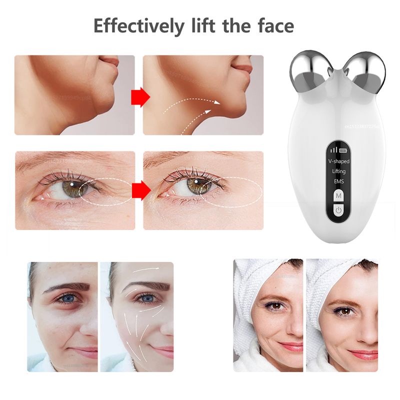 Gesichtsmassagegerät, Vibrationsmassagegerät für das Gesicht, EMS-Instrument, Lifting, Anti-Aging, elektrische Mikro-Gesichtsströme, Doppelkinnreduzierer_voghion.com