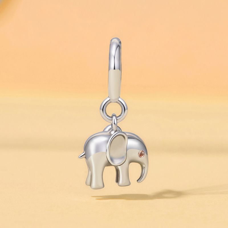 Elephant Locket Pendant Charm Sterling Silver Charm_voghion.com