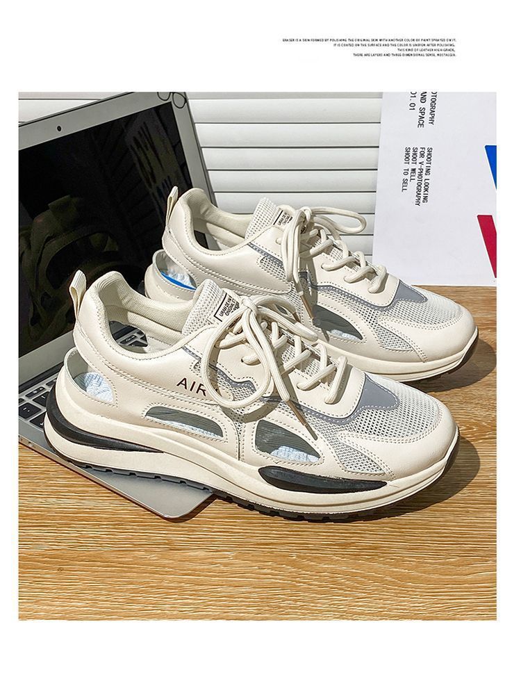 Men's 2024 summer anti slip perforated men's comfortable mesh breathable hollow sandals lightweight casual sports shoes_voghion.com