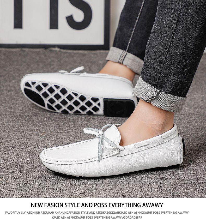 Scarpe casual con berretti slip-on in pelle da uomo taglie forti_voghion.com