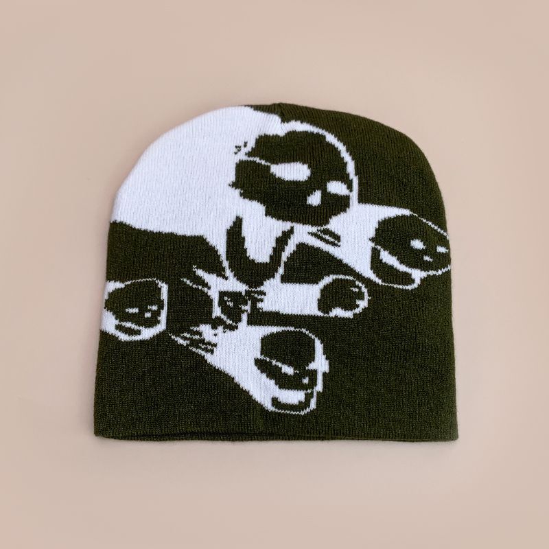 New Hip Hop Halloween Men's and Women's Jacquard Woolen Knitted Autumn/Winter Hat Trendy Alphabet Warmth_voghion.com