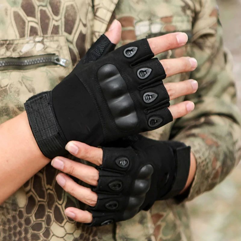 Guanti da caccia e da combattimento tattici da esterno, per paintball, softair, antiscivolo, per bicicletta, con dita intere, equipaggiamento protettivo_voghion.com