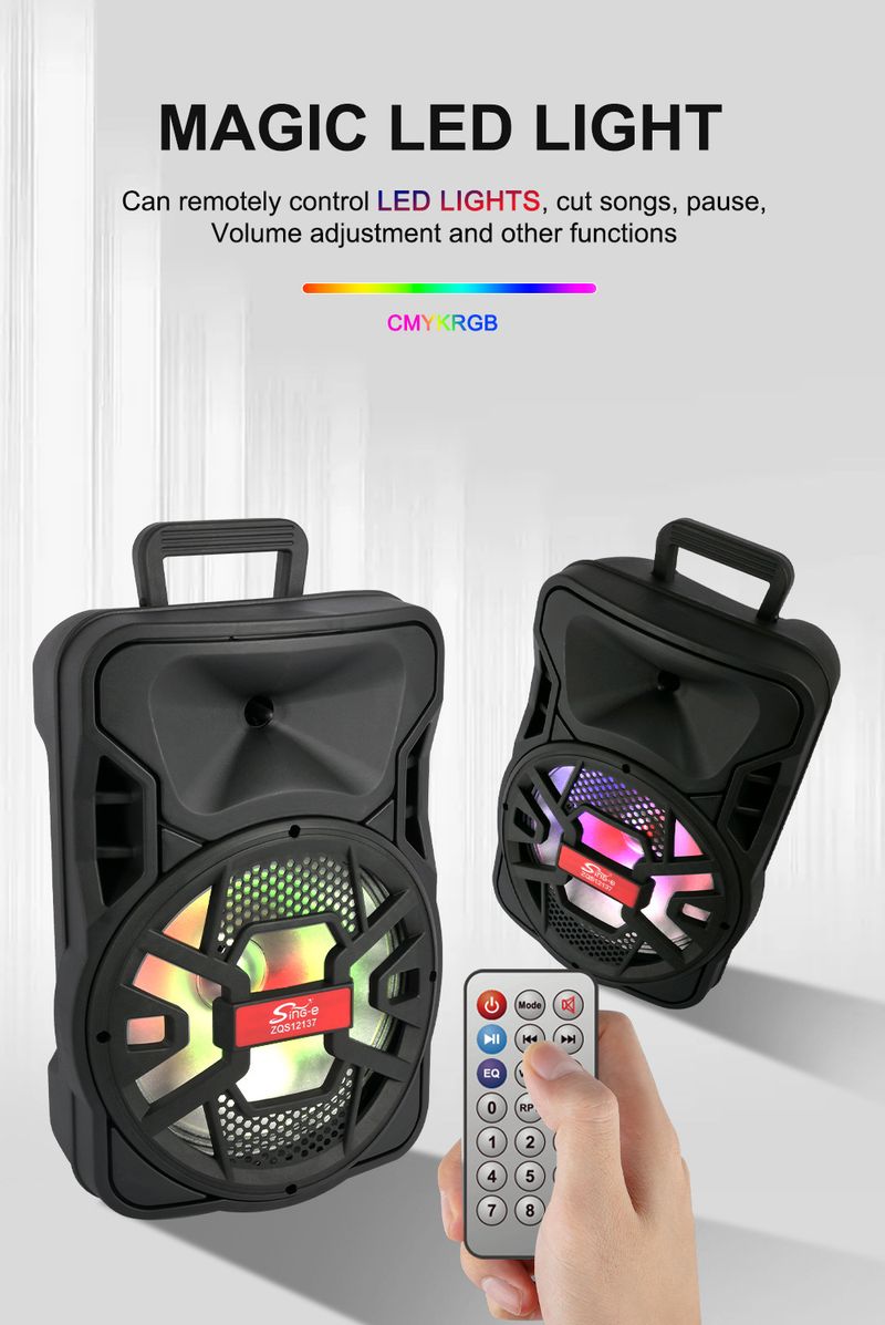 ZQS12137 Square Dance Audio Outdoor High Power Mobile Tie Rod Bluetooth Speaker With Microphone_voghion.com