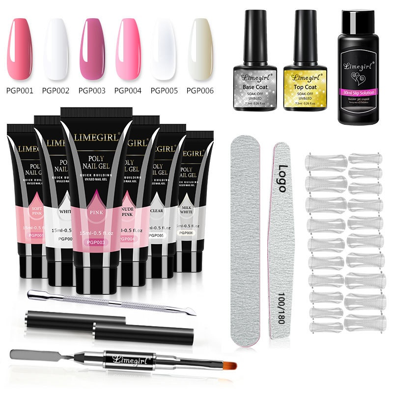 Set di strumenti per unghie in gel per extension Night Glow in polvere di cristallo brillante_voghion.com