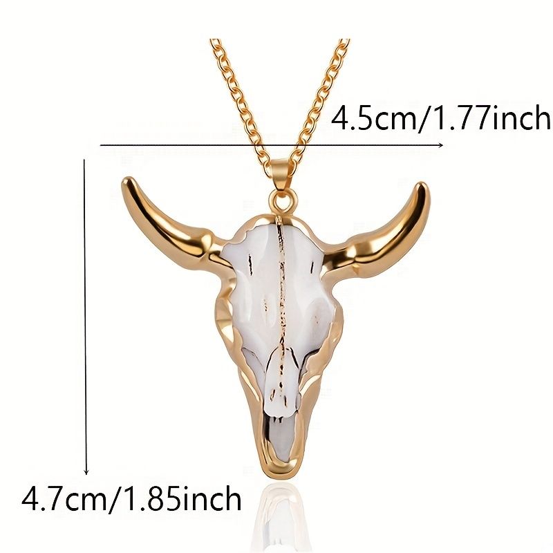 Collana con ciondolo a forma di testa di toro da uomo alla moda_voghion.com