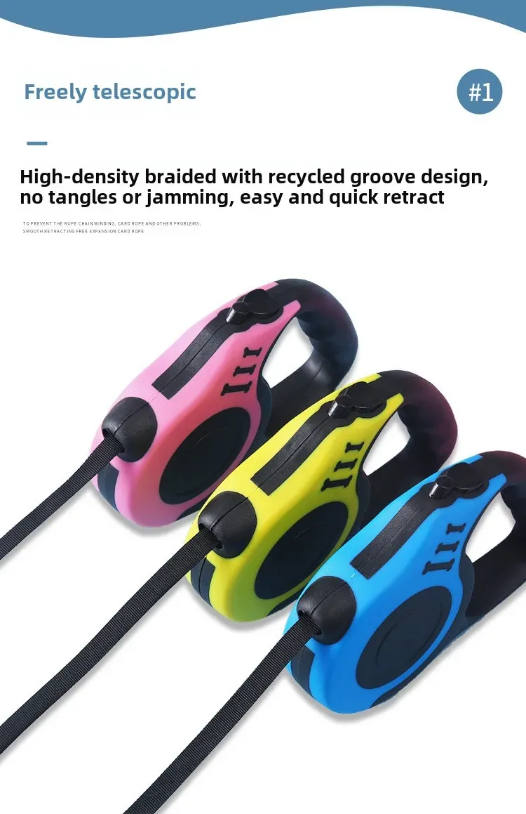Guinzaglio per cani da 3 m e 5 m, in nylon resistente, per cuccioli, per cani di piccola, media e grande taglia, automatico, retrattile, durevole, Yorkshire Pet Supplies_voghion.com
