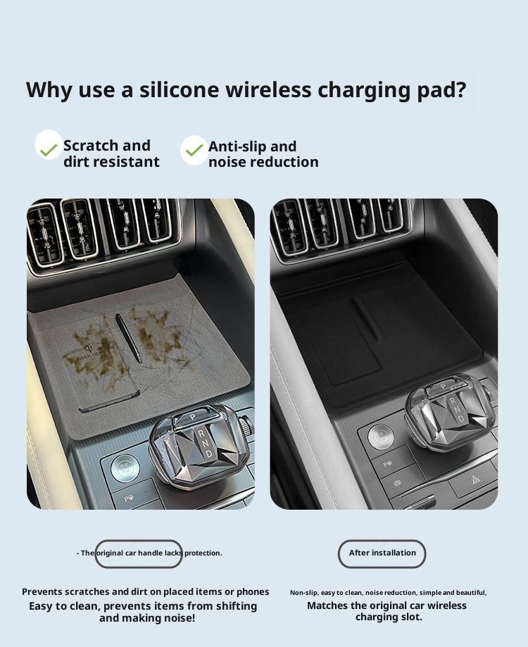 Geeignet für BYD Song L Zentralbedienung Kabelloses Laden Silikonpad Anti-Rutsch-Matte Auto-Innenausstattung_voghion.com