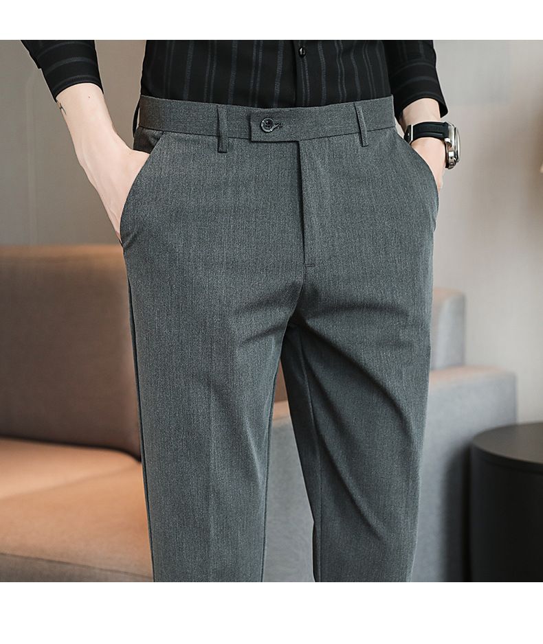 Goede dingen raden lente nieuwe heren casual broeken eenvoudige effen kleur slanke negen-punts broek jeugd getijden mode broeken_voghion.com