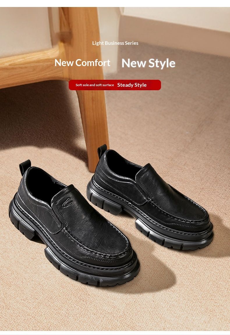 WalkPrime German Camel Dynamic Workwear Herrenschuhe aus Leder, große Ausführung, britischer Stil, dicke Sohle, breite Passform, Business Casual Dad Schuhe_voghion.com