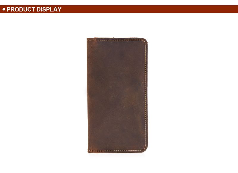 Men's Wallet Genuine Leather Wallet Men's Long Ultra Thin Top Layer Cowhide Belt Zipper Wallet Change Retro Multi Card Men's_voghion.com