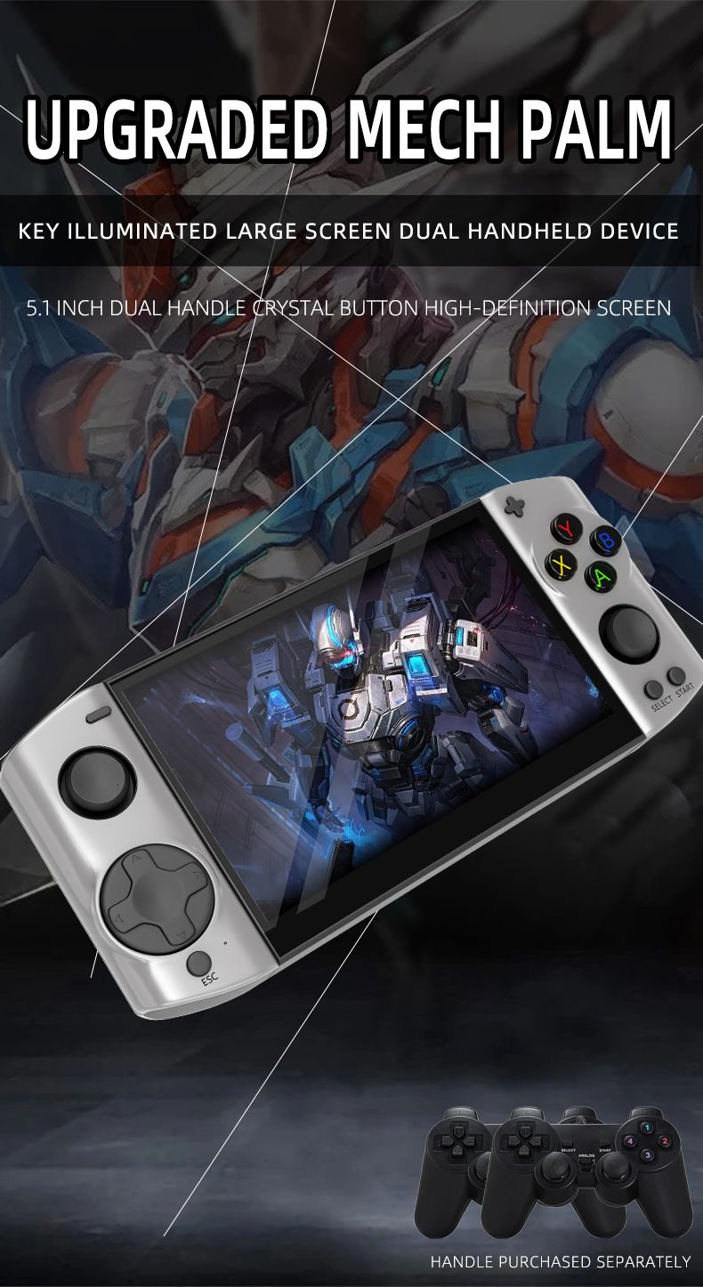 Mech-Spielkonsole für Kinder – 8 GB Dual-Player-Handheld im PSP-Stil mit über 500 klassischen FC-/Arcade-Spielen_voghion.com