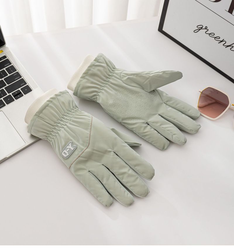 Luvas de ciclismo de lã grossa feminina com tela sensível ao toque e luvas de algodão quentes e impermeáveis para andar de bicicleta elétrica no inverno_voghion.com