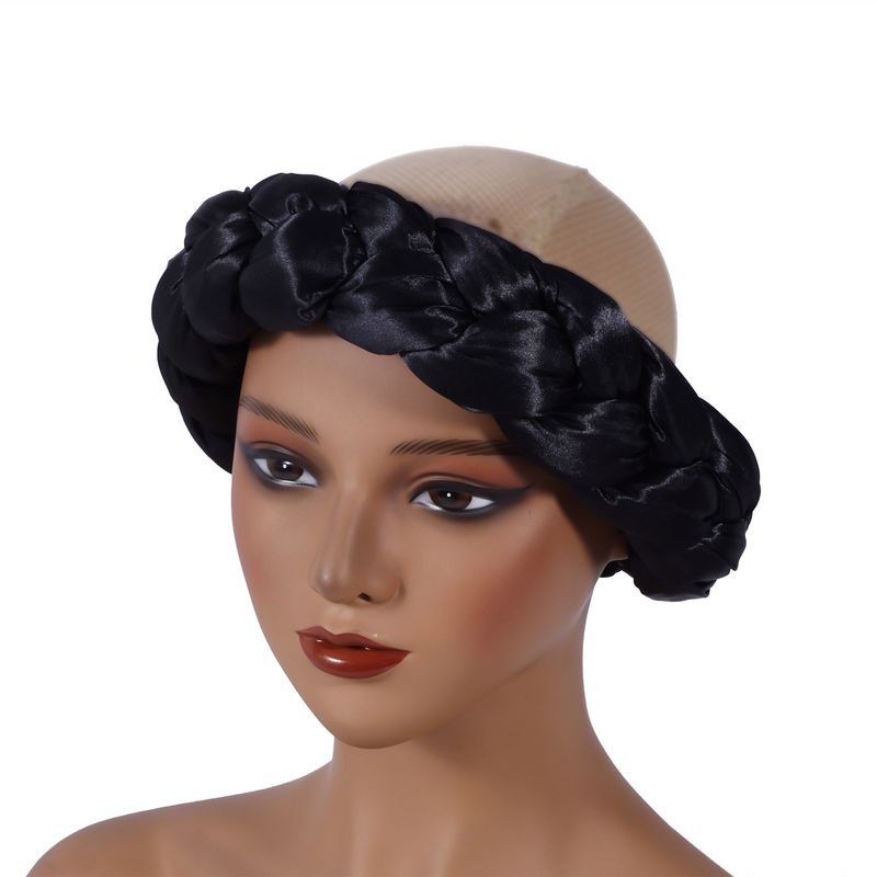 Neue afrikanische heißer Verkauf reine Farbe übertrieben dekorative Schwamm Blume Zopf Stirnband Stirnband_voghion.com