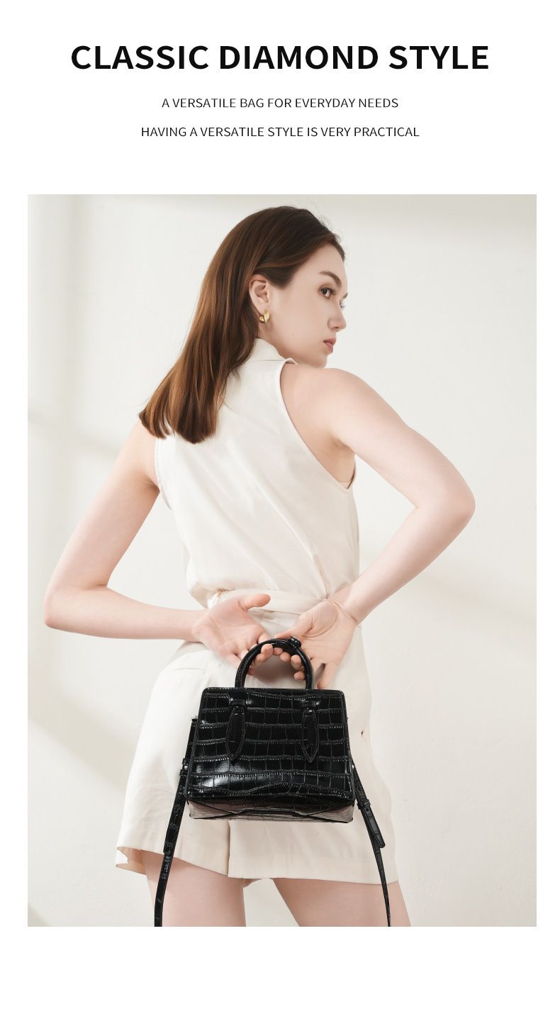 Borsa a mano in vera pelle, alla moda, da donna, piccola, quadrata, semplice, di nicchia, popolare, a tracolla_voghion.com