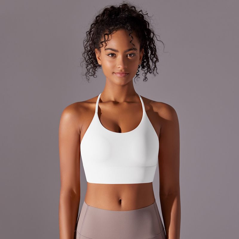 New Style Brushed Double-Sided Nylon Solid Color Cross-Back Bra For Running, Fitness, Yoga, And Women's Sports Underwear_voghion.com