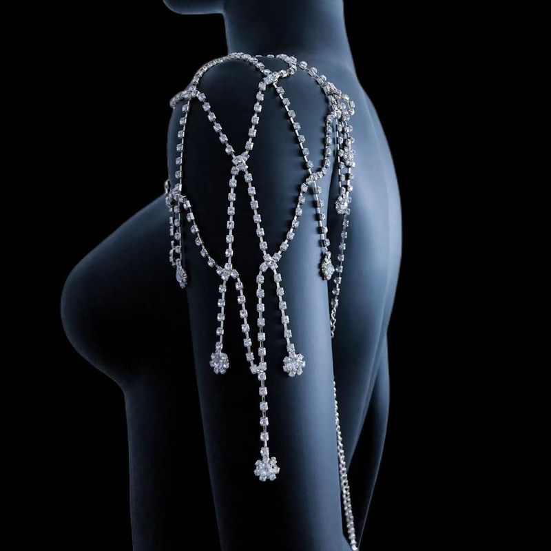 Moda nuova catena a tracolla con nappa di diamanti piena moda sposa matrimonio strass accessori catena a tracolla_voghion.com