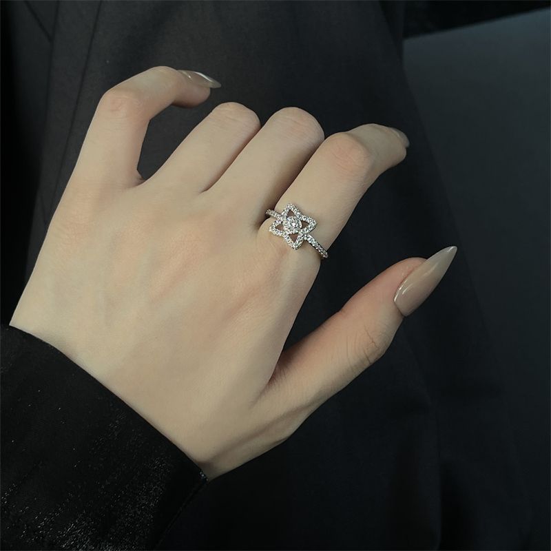 New Cuban Chain Full Diamond Zircon Open End With Light Luxury And High Quality, Designed A Small Market, Stacked Ring_voghion.com