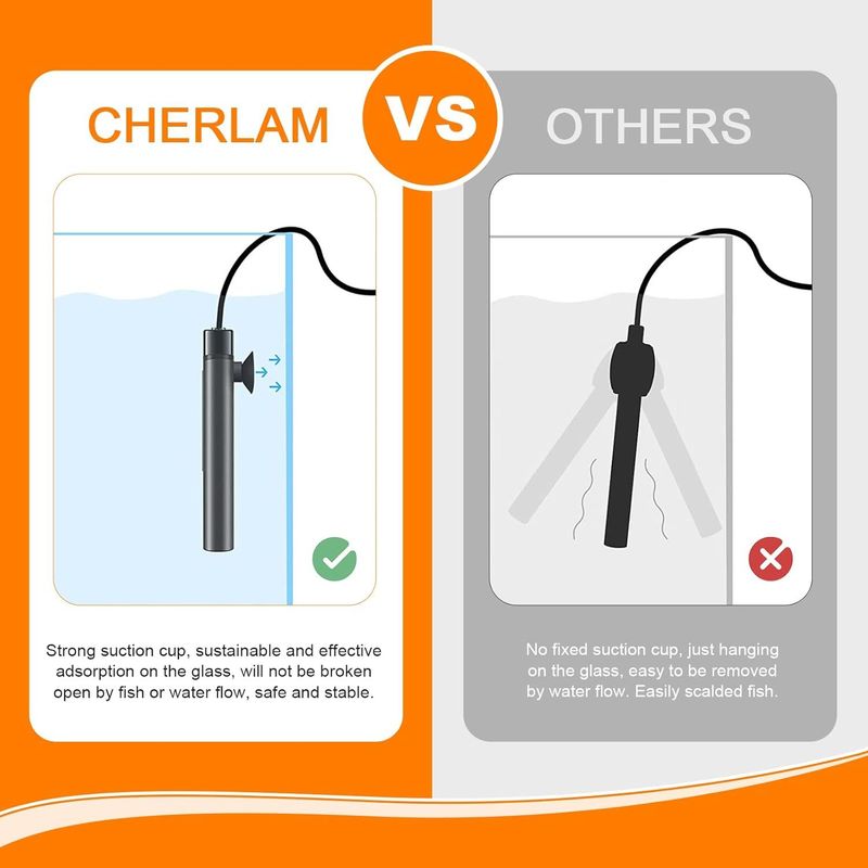 Mini Aquarium Heater,50W Submersible Fish Tank Heater,Turtle Tank Heater With Red&Green Indicator Lights,Small Aquarium Heater Suitable For Freshwater&SeaWater_voghion.com