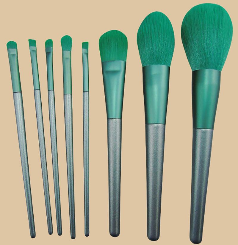 10 stücke Holz Make-Up Pinsel Set Pulver Auge Mischung Grün Kosmetik Pinsel Schönheit Make-Up-Tool_voghion.com