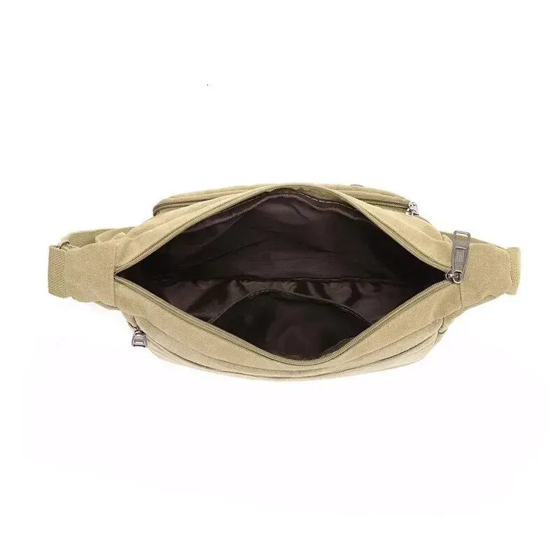 Canvas Shoulder Bag Bottle Men Women Casual Simple Fashion Retro Crossbody Cross Square Multi Layered 250314l_voghion.com