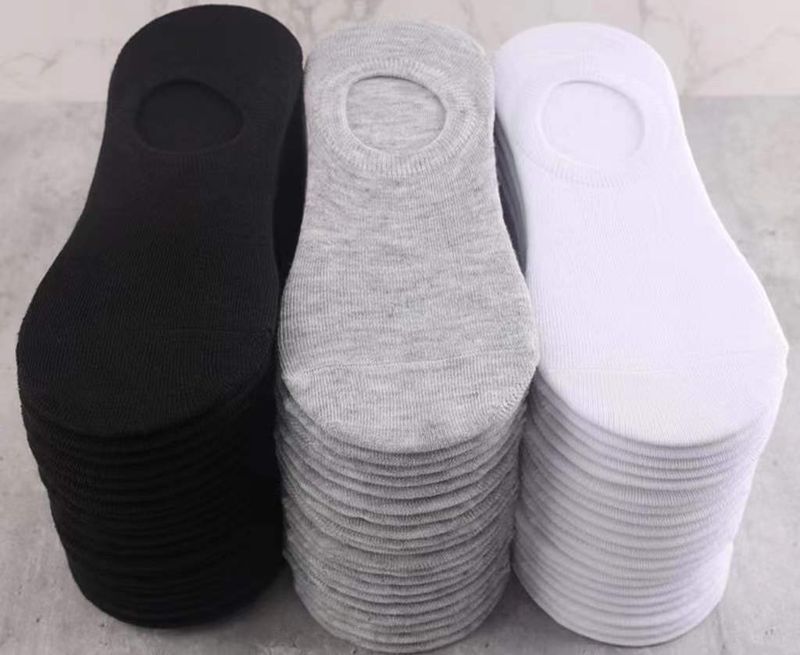 2025d Men's And Women's Short Summer Thin Trendy Ins Boat Socks Breathable Low Cut Solid Color Black White Gray_voghion.com