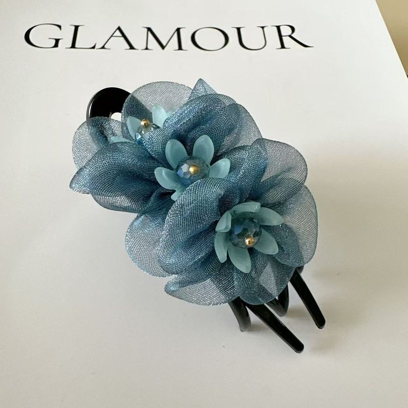Non-Metallic Korean Style Duckbill Banquet Fabric Bun Special Duck Back Of Head Clip Hair Accessories For Women_voghion.com