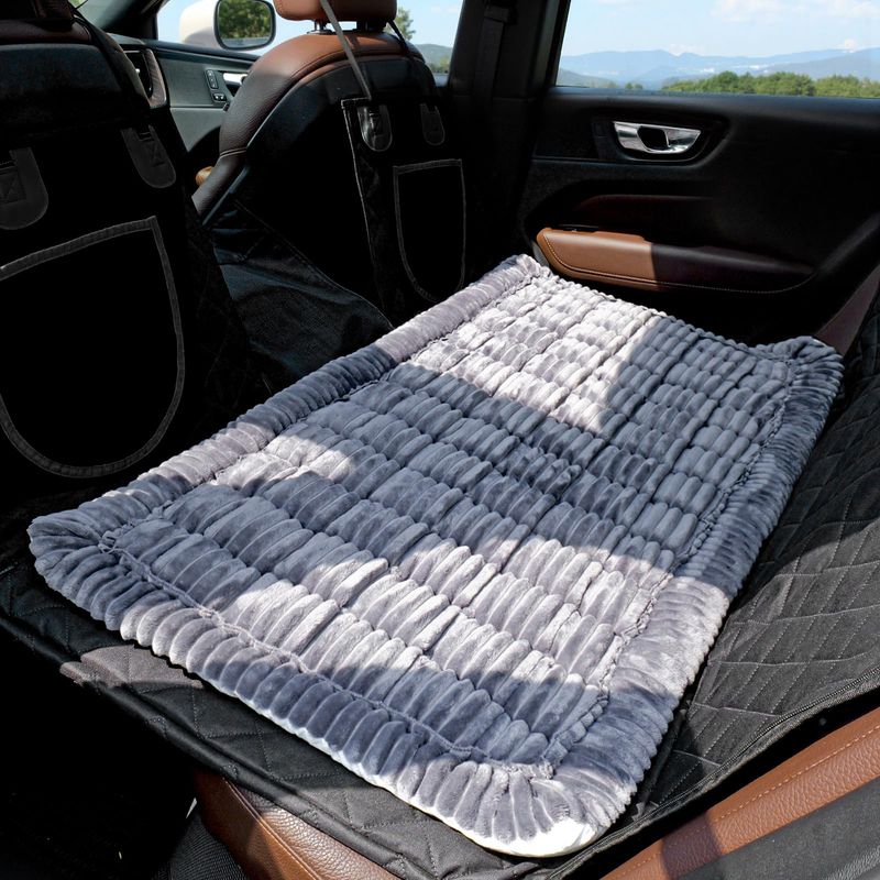 New Plush Mat Pet Thickened Cushion Car Back Seat Plaid Dog Bed Straight_voghion.com