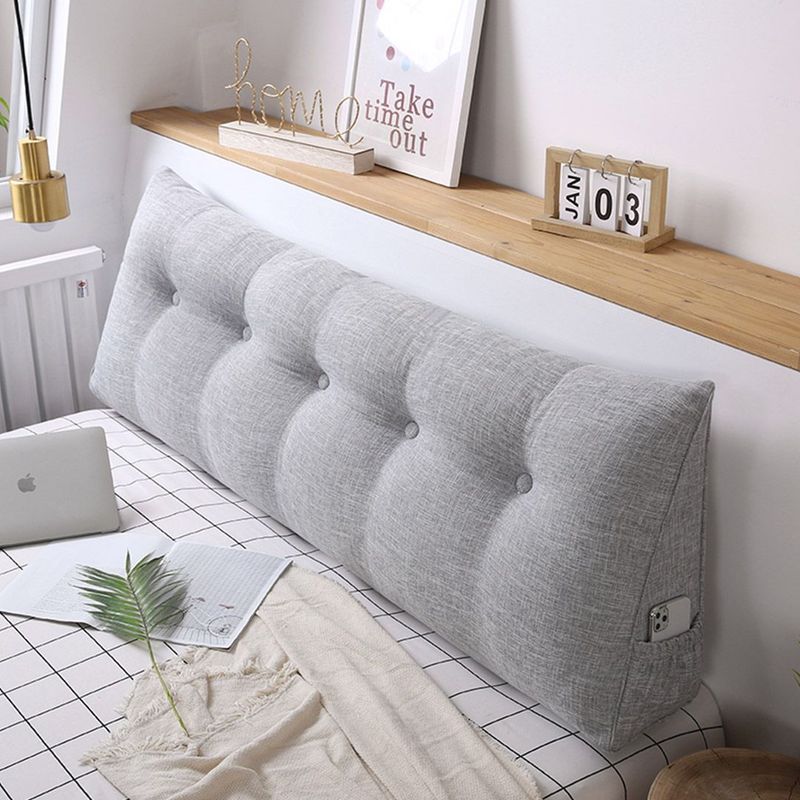 SOGA 100cm Silver Triangular Wedge Bed Pillow Headboard Backrest Bedside Tatami Cushion Home Decor_voghion.com