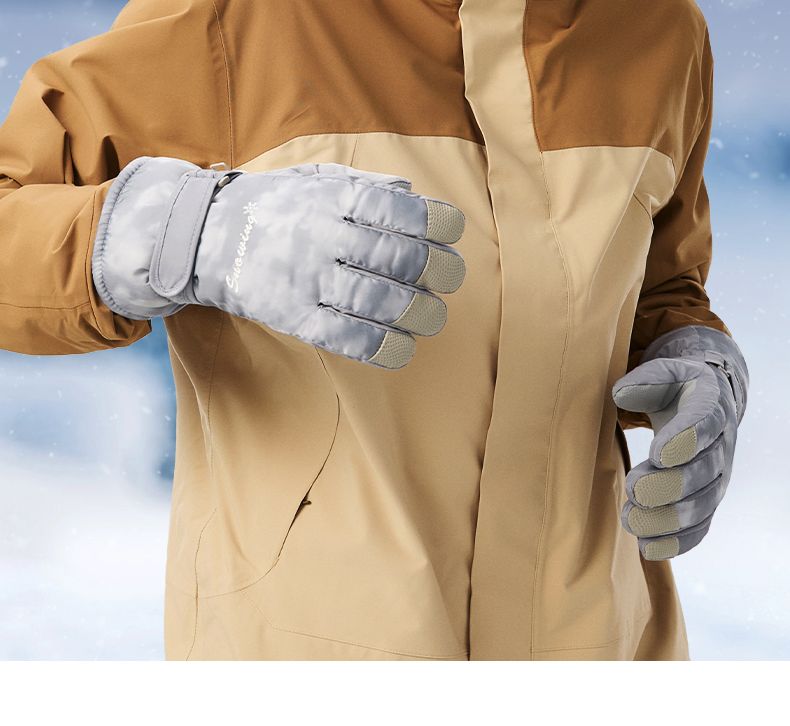Peak Winter Ski Men, Windproof, Cold-Proof, Fleece-Lined, Thickened, Warm, Touchscreen-Compatible, Outdoor Cycling_voghion.com