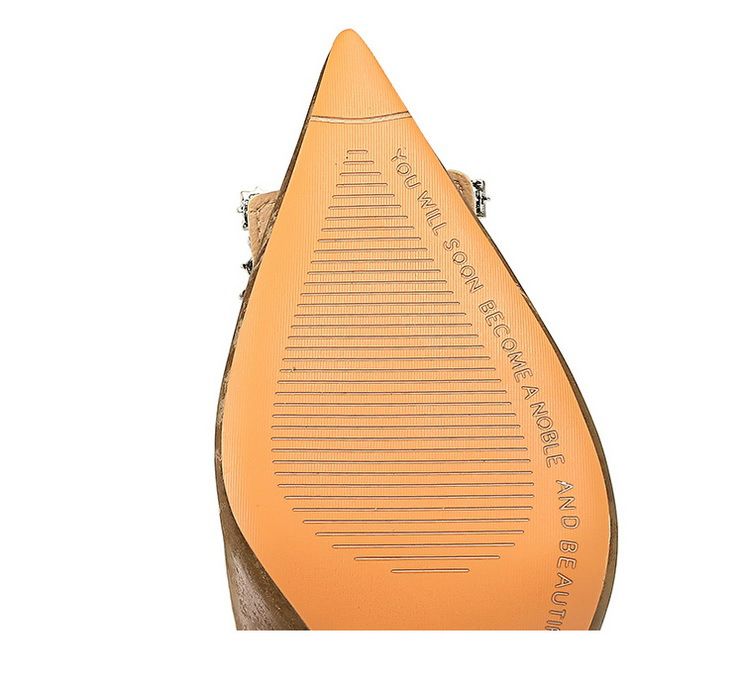 18249-A5 Style Banquet Slim Fit Women' With Thin High Heel, Shallow Mouth, Pointed Metal Rhinetone Button Single_voghion.com