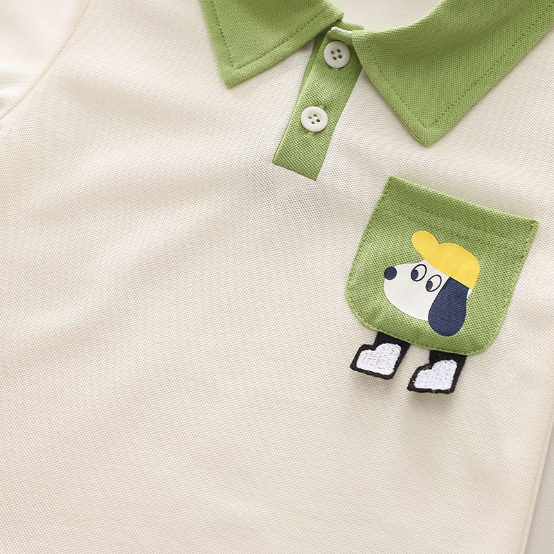 Sommer 2024 neues Poloshirt mit Revers, Welpen-Kurzarmkleidung, Babyjungen, Shorts, Kinderset_voghion.com