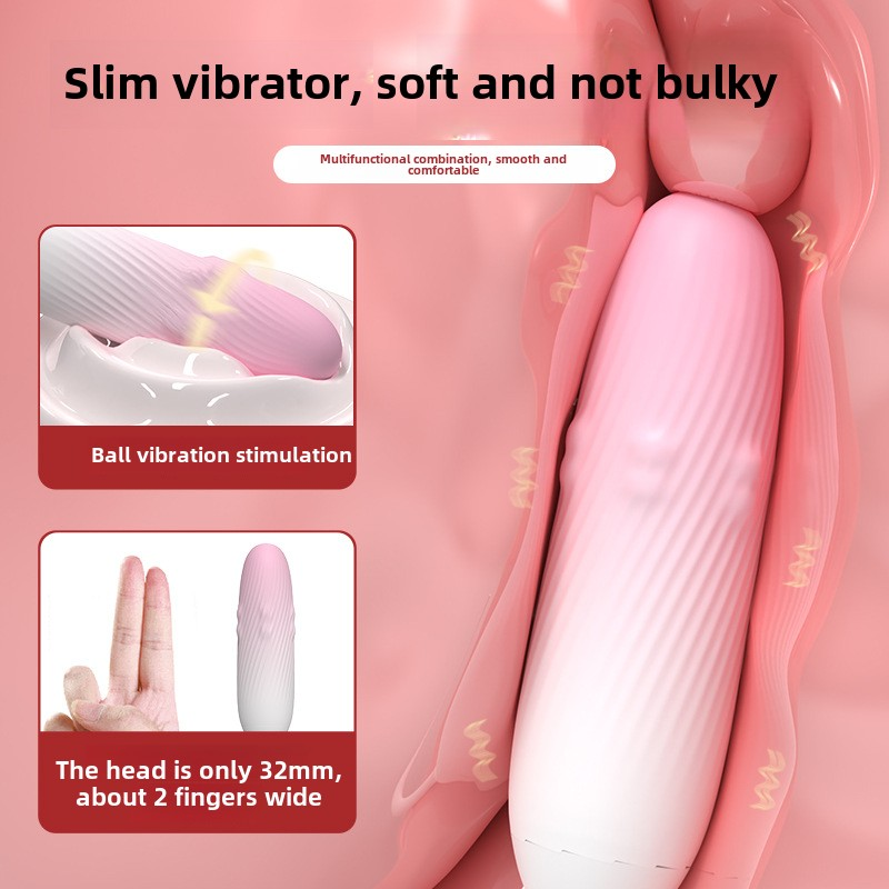 Silikon-Phallus-Dildo für Erwachsene mit starker Vibration, eiförmigem Design, gleitender Kugel und schwingender Vibrationsfunktion_voghion.com