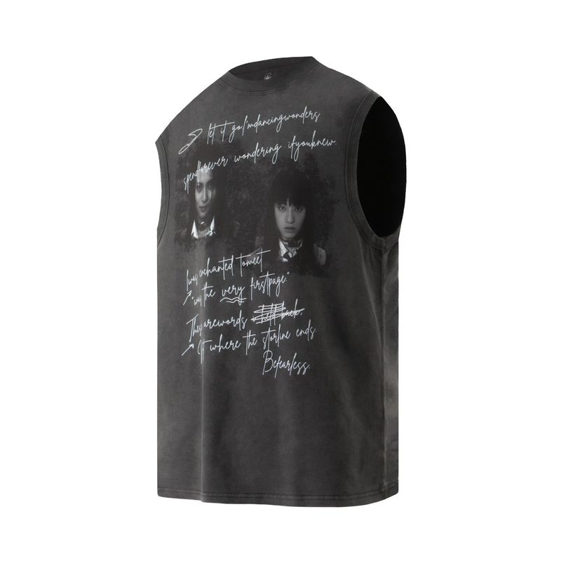 Herrenbekleidung Retro-Trend Männer und Frauen Sommer Street Style Charakter Thema Design Herren ärmelloses T-Shirt Weste_voghion.com