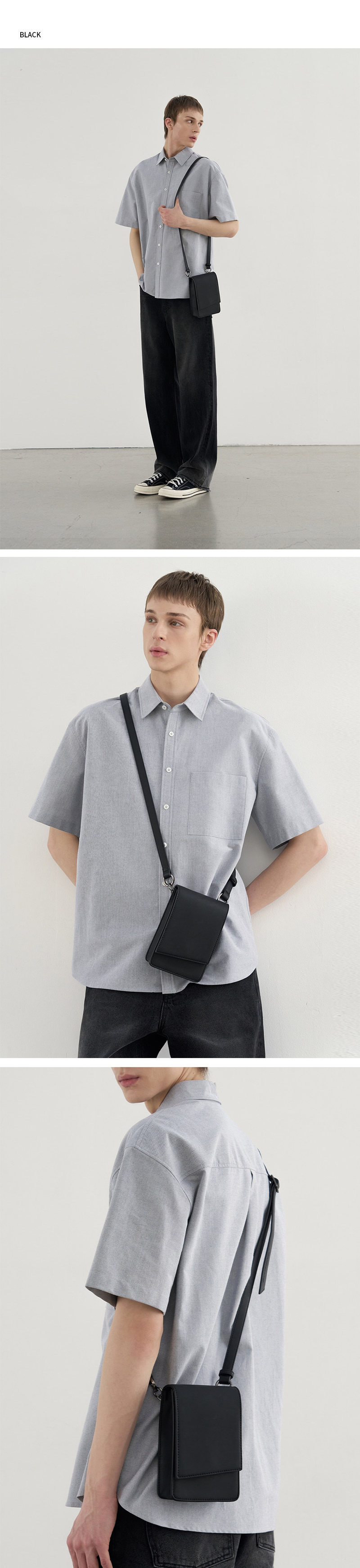 Borsa a tracolla Borsa per cellulare maschile Borsa semplice e senza genere Borsa multiuso a tracolla Piccola borsa quadrata_voghion.com